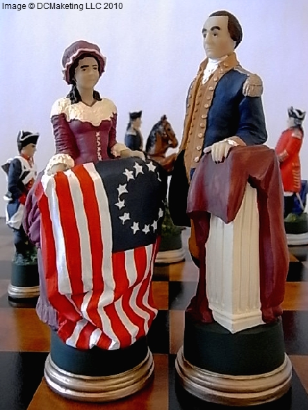 American War of Independence Hand Painted Theme Chess Set